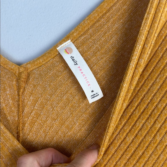 NWOT Anthropologie Daily Practice Barre Midi Dress Ribbed Knit Medium V-Neck - Picture 15 of 16